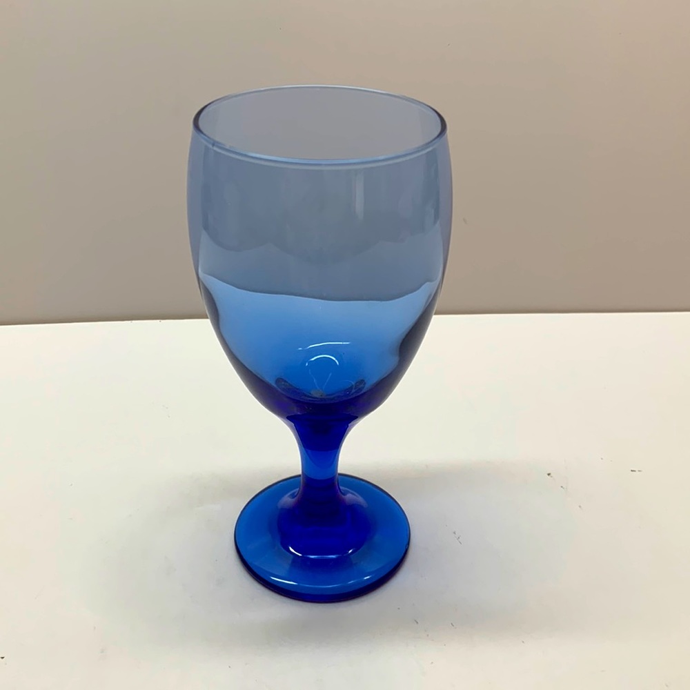 Libbey replacement wine water goblet stemmed cobalt blue